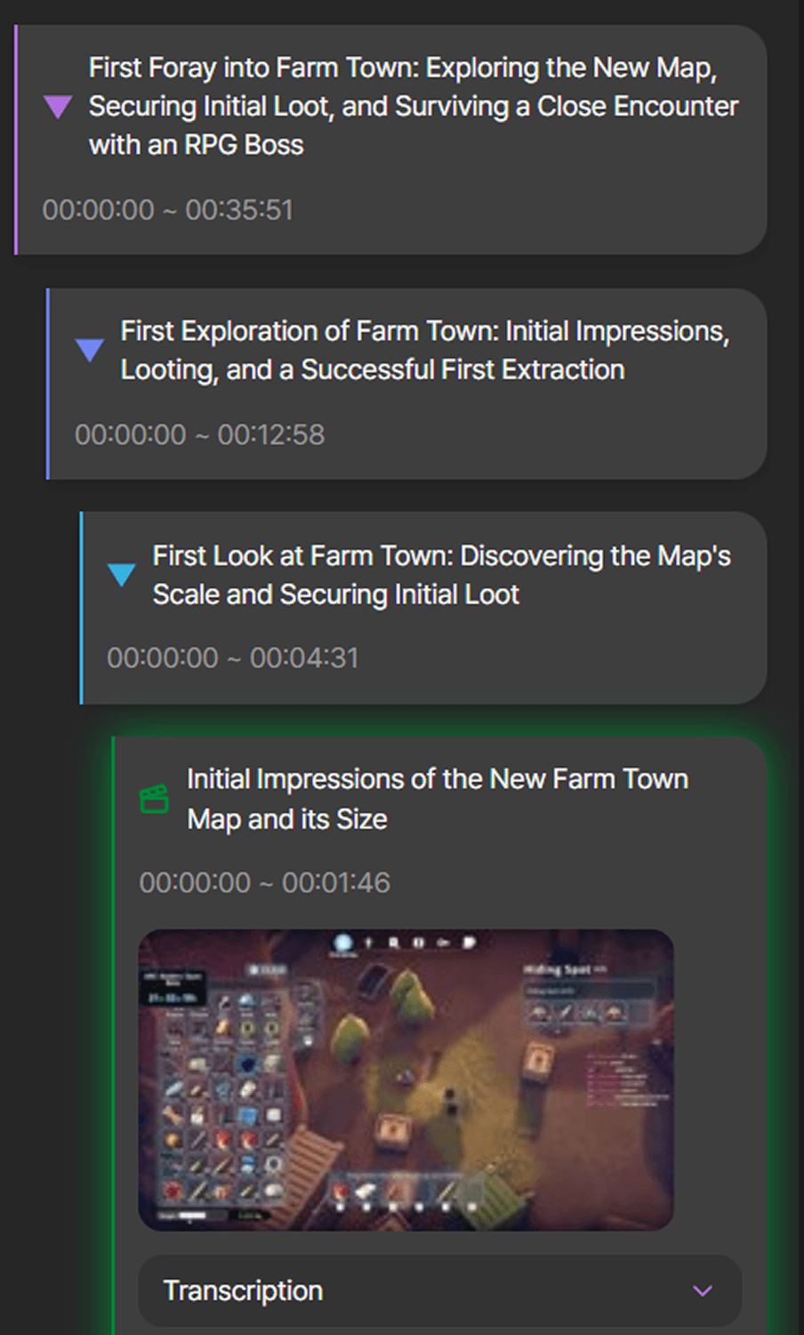 Cuts grouped by topic